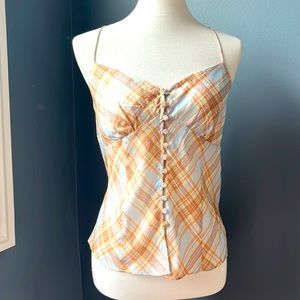 J.Crew plaid button front camisole